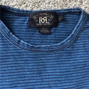 Double RRL Black Label Ralph Lauren Striped Pocket Long Sleeve T-shirt  Small